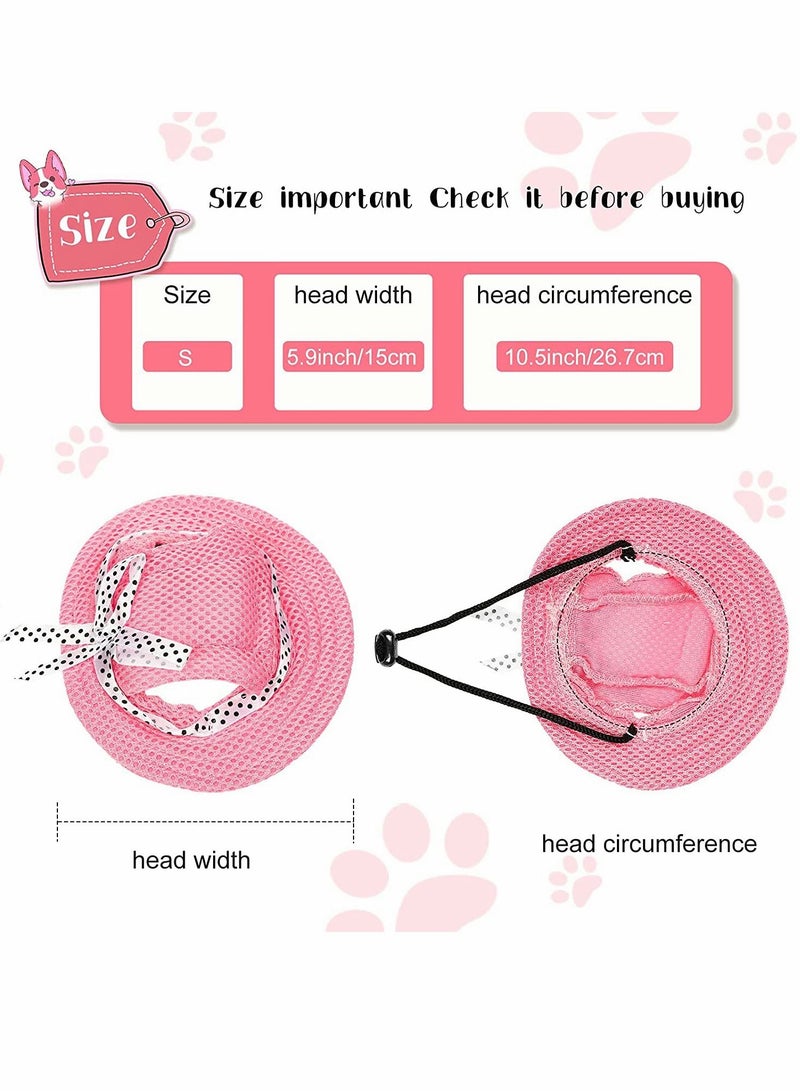 Excefore Dog Princess Hat Round Brim Pet Baseball Hat Dog Mesh Porous Cap with Ear Holes Pet Outdoor Sun Protection Sunbonnet Dog Hat for Small Medium and Large Dogs 4PCS - Image 3