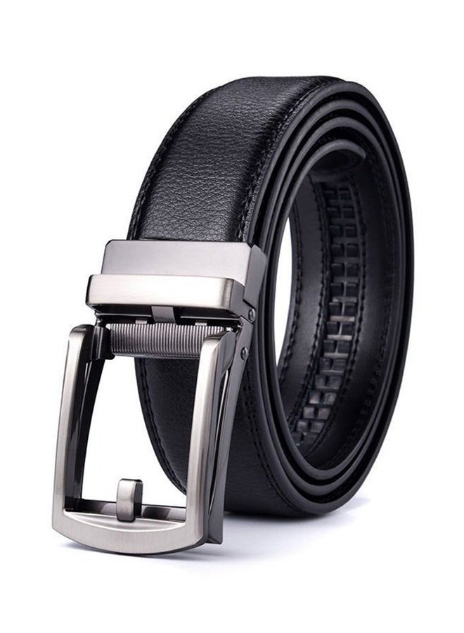 Men Business Style Belt , Mens Ratchet Belts Black Retro Luxury Leather Man Belt Buckle Automatic Fashion Style- Perfect Companion to Mens Dress Shoes (130 cm, Black) - Image 1