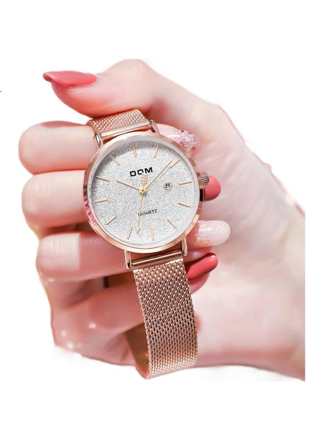 DOM Genuine Ultra-Thin Simple Ladies Watch Light Luxury Mechanical Wind Stone Quartz Waterproof Birthday Gift For Girlfriend For Girls - Image 2