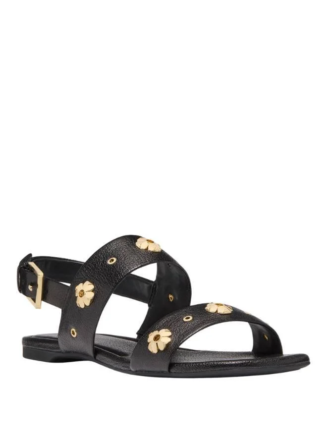 كيت سبيد Spade Flower Stud Pebbled Leather Flat Sandal