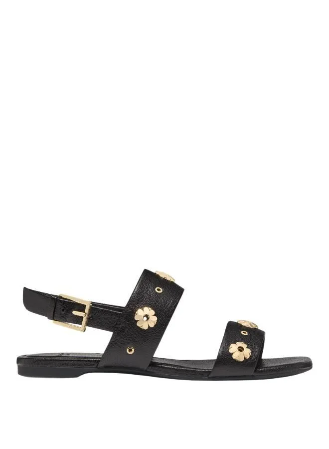 كيت سبيد Spade Flower Stud Pebbled Leather Flat Sandal