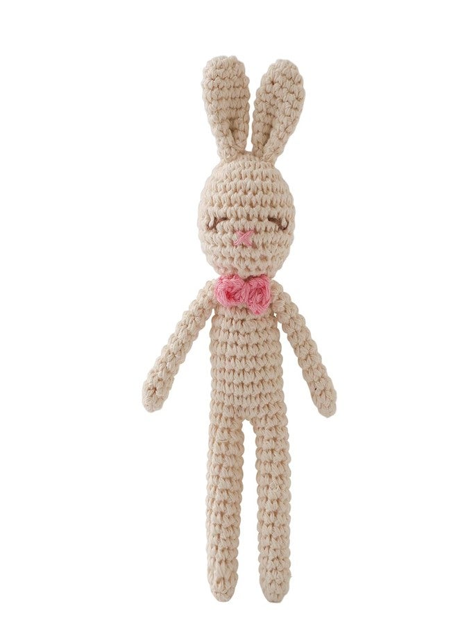 GOODMOM Natural Hand-Knit Wooden Baby Rattle - Soft Animal Shaped Sensory Toy for Newborns, Infants | Safe Beechwood & Crochet Texture | Perfect Baby Shower Gift - Image 1