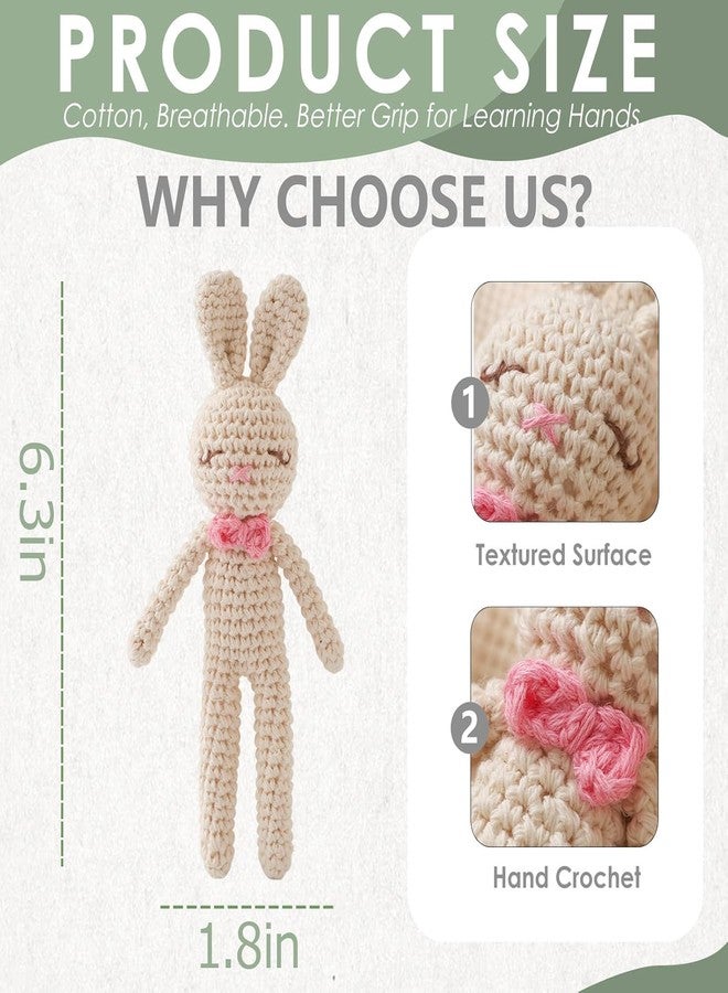 GOODMOM Natural Hand-Knit Wooden Baby Rattle - Soft Animal Shaped Sensory Toy for Newborns, Infants | Safe Beechwood & Crochet Texture | Perfect Baby Shower Gift - Image 2