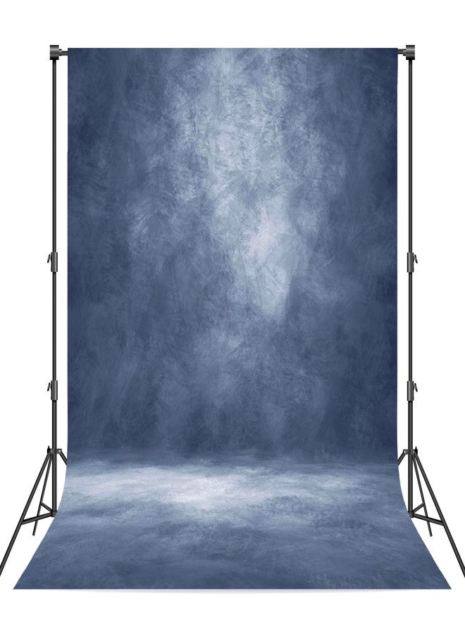 Haboke Abstract Professional Photography Backdrop for Portrait Photo Props Booth Background Photoshoot Studio with Polyester Fabric Roller Pocket on Top (8x12ft,Blue,No Stand) - Image 1