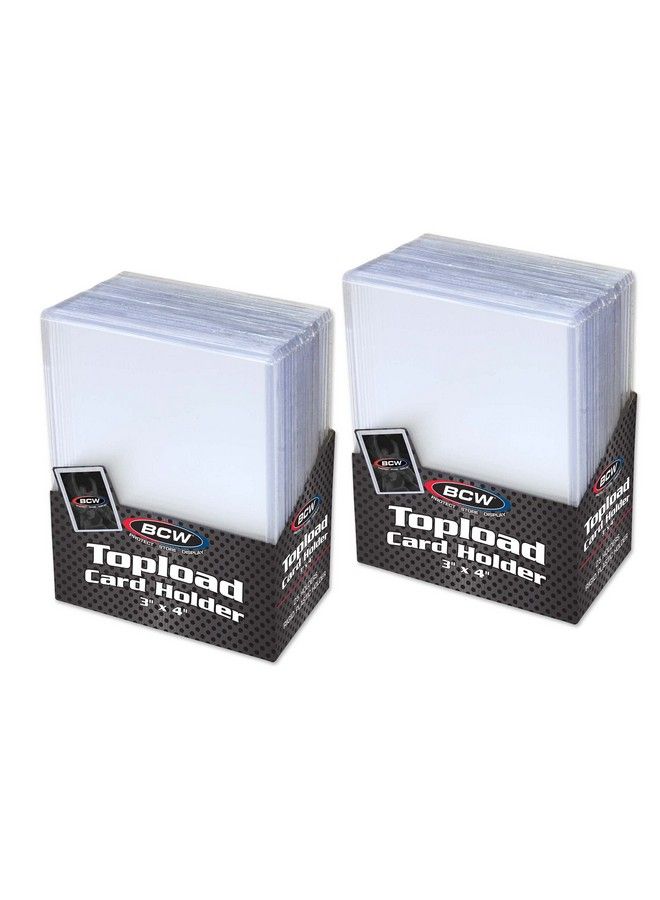 BCW Topload Card Holder For Standard Trading Cards 2 Packs Of 25 3X4 Inch Up To 20 Pts Toploaders For Cards Pokemon Football Magic Baseball Cards And More Hard Plastic Protector Sleeves - Image 1