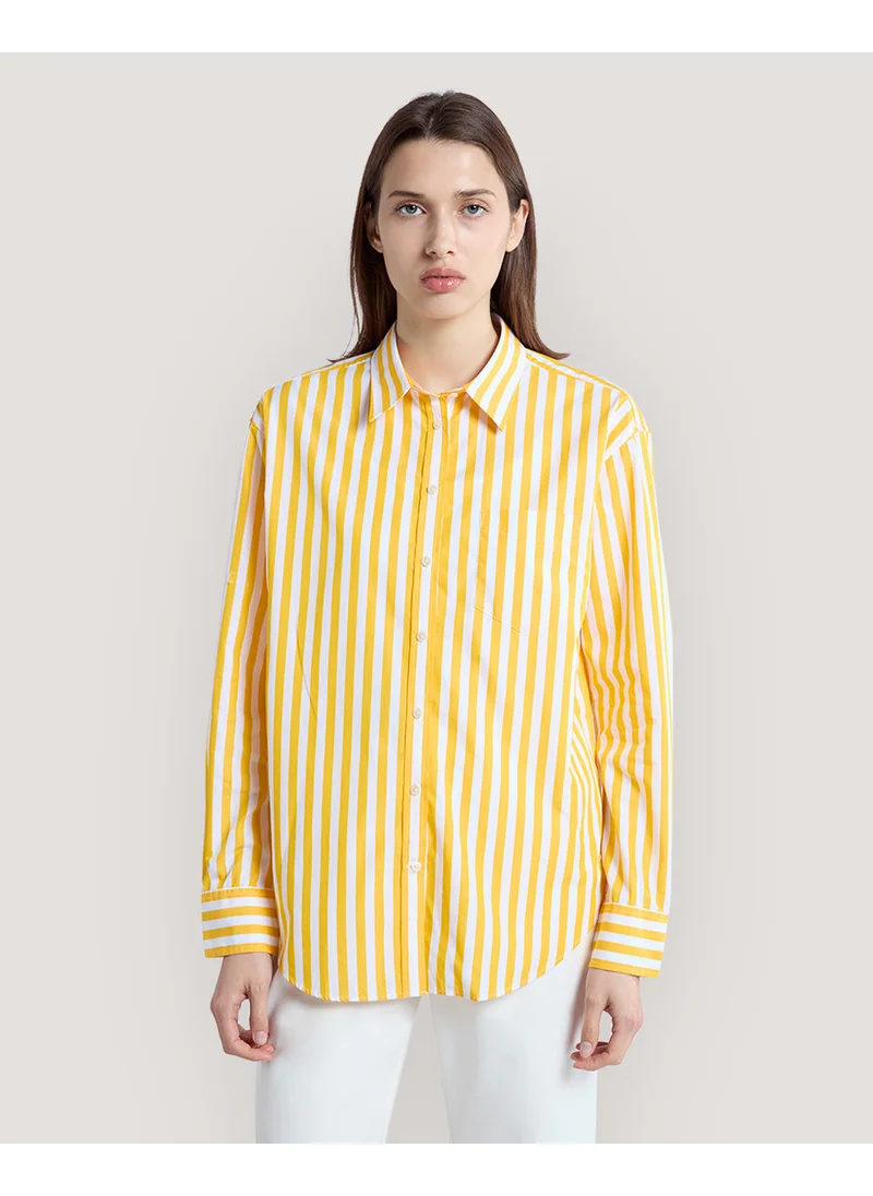 غانت Gant Relaxed Fit Classic Striped Poplin Shirt