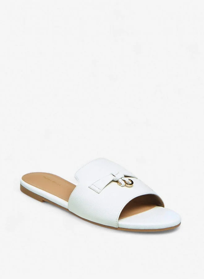 Flora Bella By Shoexpress Women Lock Accent Slip-On Sandals