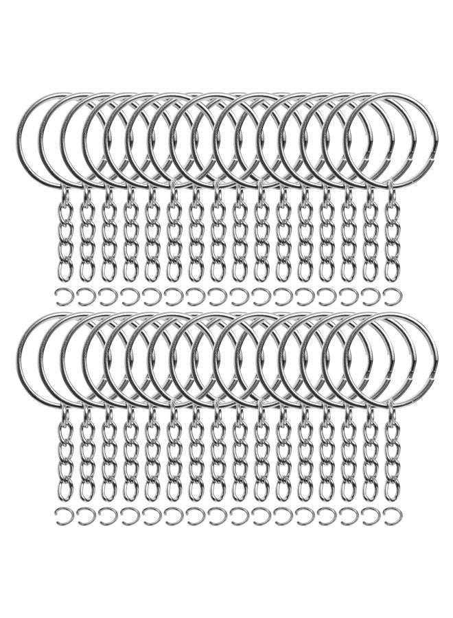 REEMTOO 50PCS Bulk Keychains, 1 Inch Key Rings and Chain - Image 1