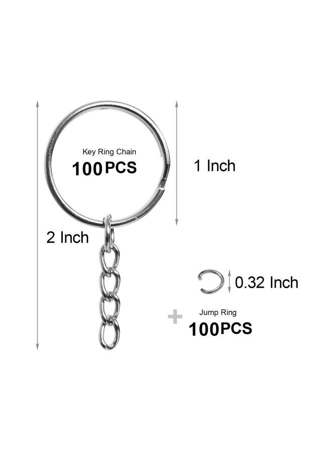 REEMTOO 50PCS Bulk Keychains, 1 Inch Key Rings and Chain - Image 2