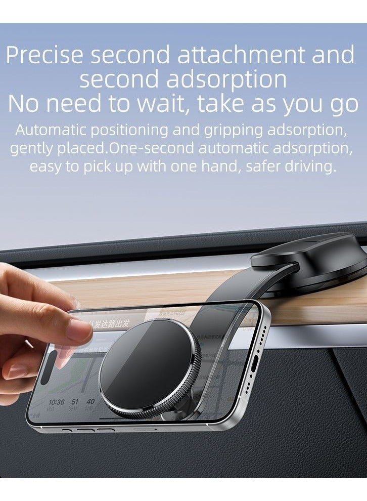 ELTRAZONE Magnetic Phone Holder with Bendable Arm, Adjustable 360° Rotation Car Mount with Strong Reusable Suction Cup for Dashboard & Windshield – Universal Mobile Stand - Image 3