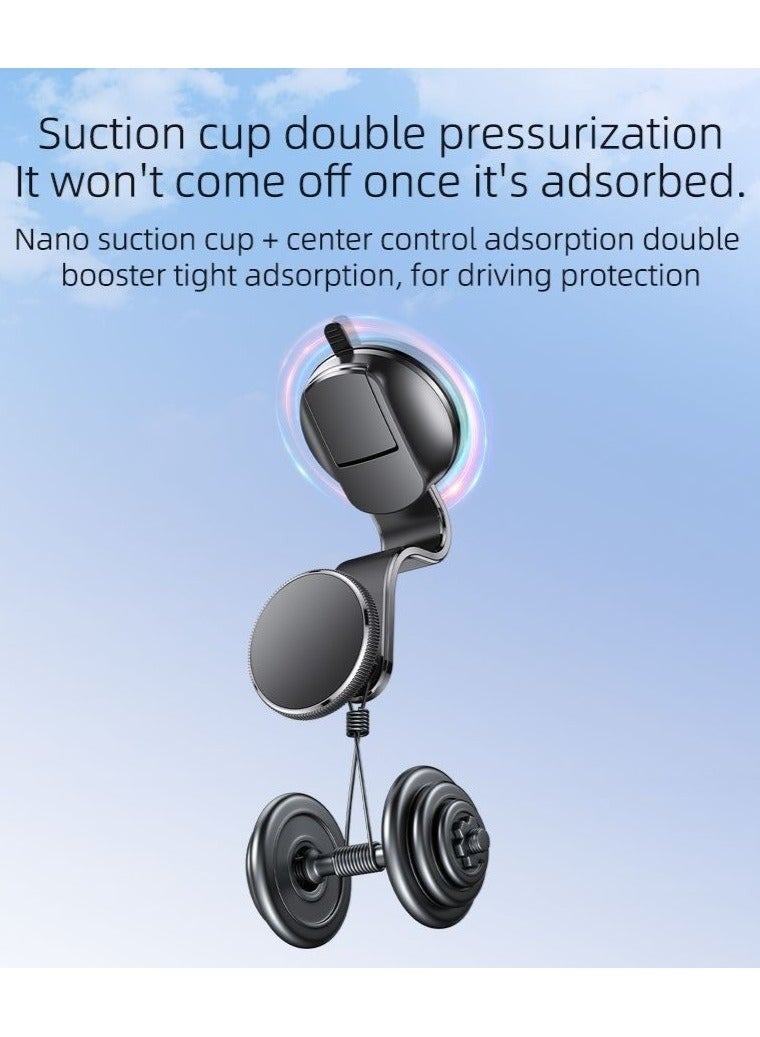 ELTRAZONE Magnetic Phone Holder with Bendable Arm, Adjustable 360° Rotation Car Mount with Strong Reusable Suction Cup for Dashboard & Windshield – Universal Mobile Stand - Image 5
