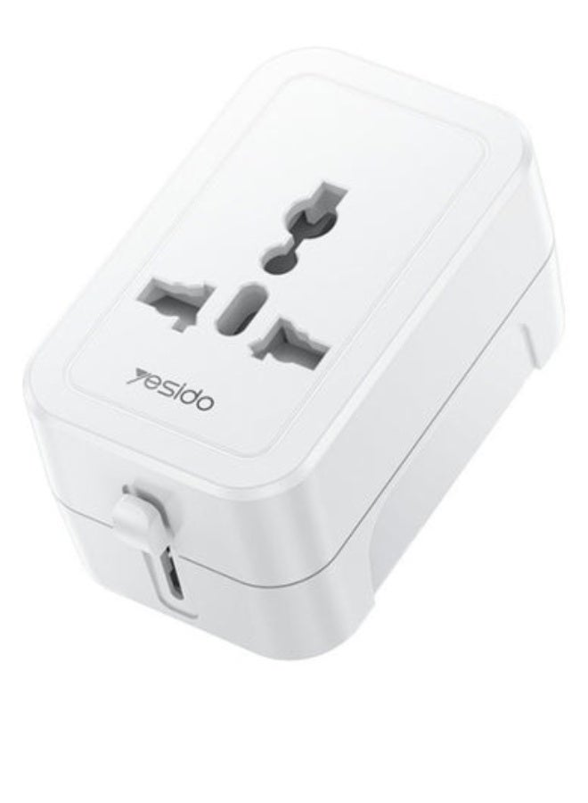 محول شاحن عالمي Yesido MC32 بقوة 1380 واط - أبيض