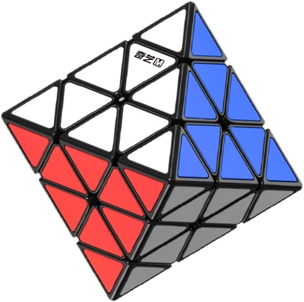 CuberSpeed Cuberspeed Qiyi FTO Face Turning Octahedron Black with Tiles Speed Cube Puzzle Qiyi FTO stickerless Standard Edition  - Image 1