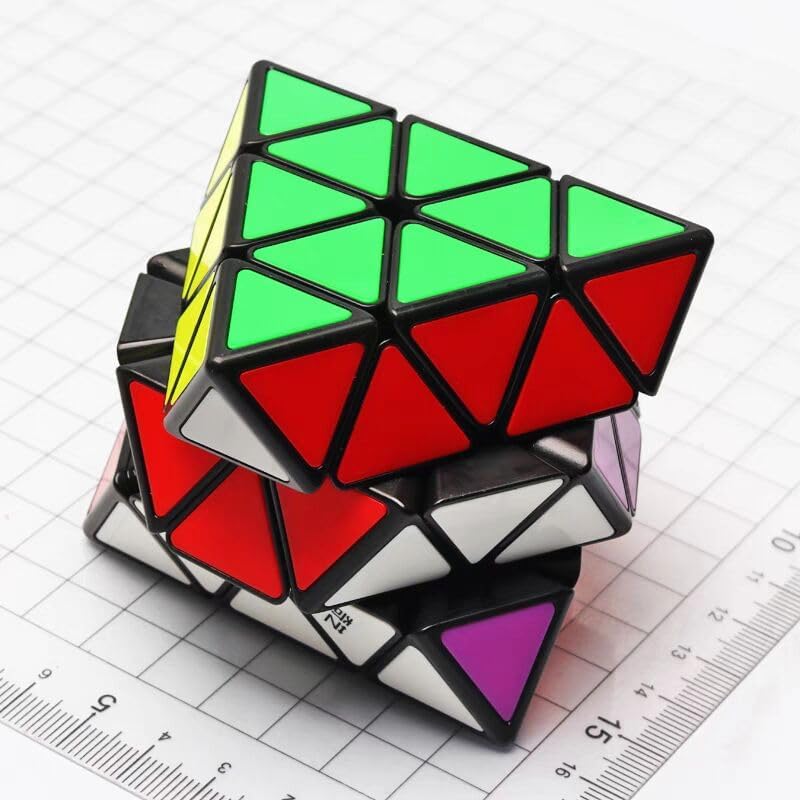 CuberSpeed Cuberspeed Qiyi FTO Face Turning Octahedron Black with Tiles Speed Cube Puzzle Qiyi FTO stickerless Standard Edition  - Image 2