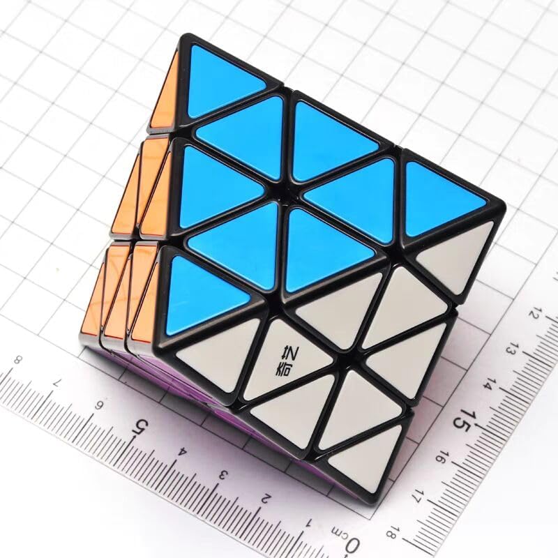 CuberSpeed Cuberspeed Qiyi FTO Face Turning Octahedron Black with Tiles Speed Cube Puzzle Qiyi FTO stickerless Standard Edition  - Image 3
