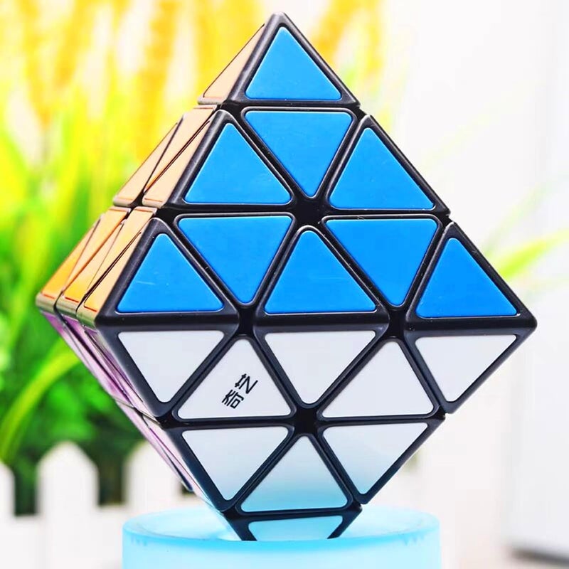 CuberSpeed Cuberspeed Qiyi FTO Face Turning Octahedron Black with Tiles Speed Cube Puzzle Qiyi FTO stickerless Standard Edition  - Image 4