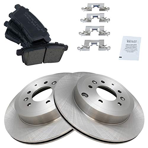 TRQ Rear Brake Pad & Rotor Kit Brake Pads Brake Rotor Ceramic Compatible with 2007-2015 Mazda CX-9 - Image 2