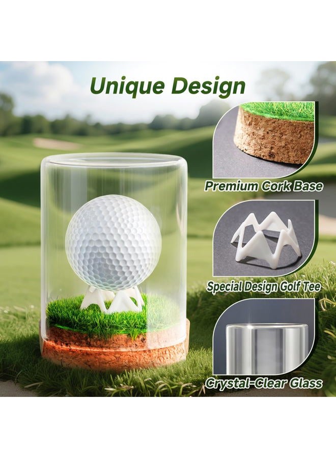 Rocalt Golf Ball Display Case, Hole in One Golf Ball Display Case, Clear Glass Golf Ball Holder with Cork Base, Lifelike Turf, and Plastics Tee, Golf Gifts Decor - Image 2