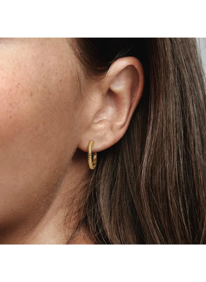 باندورا Pandora Moments Small Charm Hoop Earrings