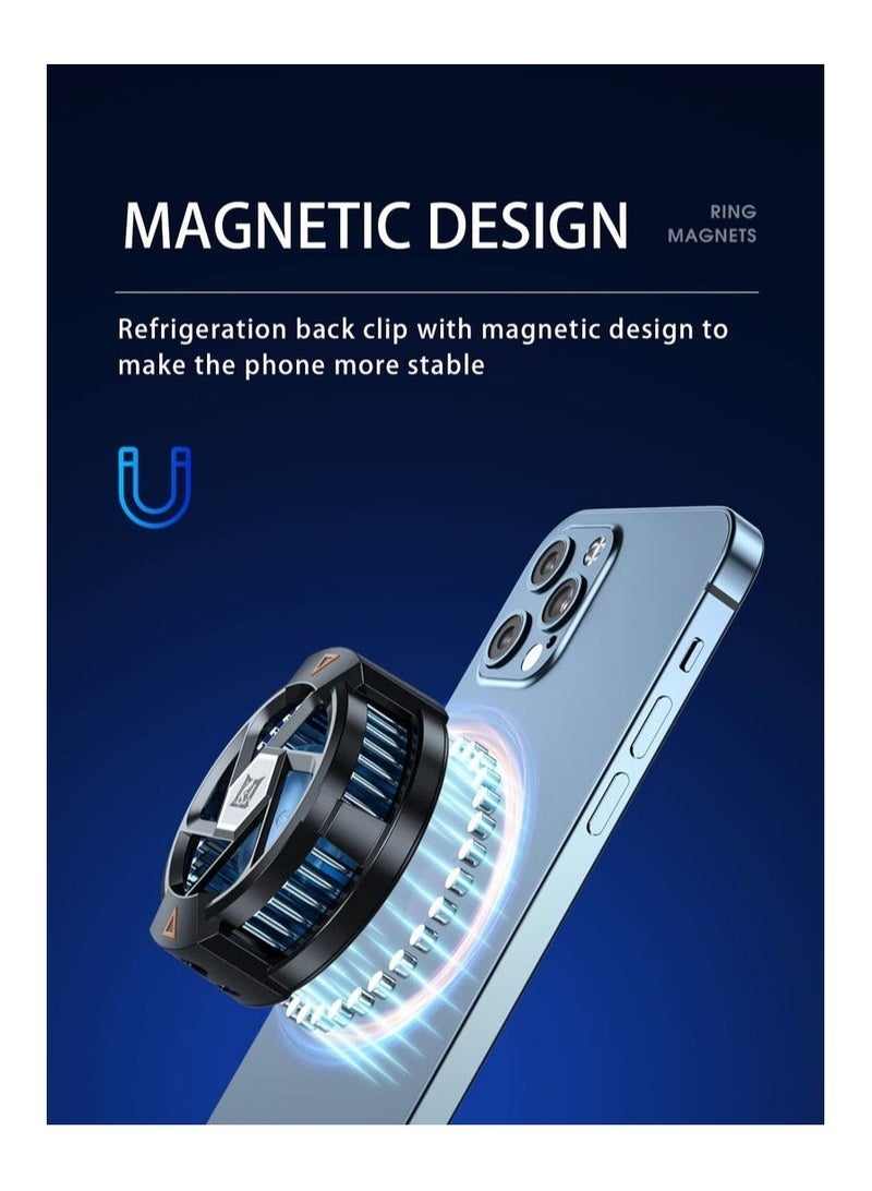 Phone Cooler Semiconductor Cooling Fan Compatible with Magsafe Portable Noiseless Cooling Game Artifact for PUBG Live Vlog for iOS or Android 4 to 6.7 Inch Phones  - Image 4