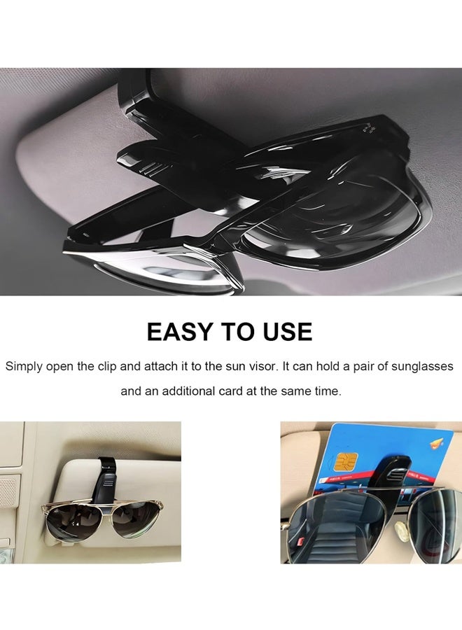 4PCS Car Sun Visor Sunglass Holder, Eyeglasses Hanger with Ticket Clip for Auto SUV Truck - Image 4