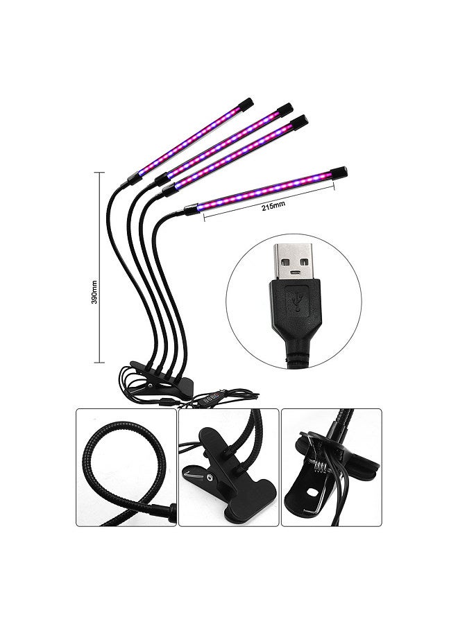 Generic Clip-on Plant Flower Succulent Grow Light USB Full Spectrum Indoor Growing Nursery Replenishing Waterproof Light 3H/9H/12H Timing 9-Gear Dimming  - Image 2