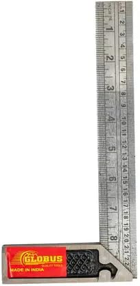 GLOBUS- 1714 Tri Square Hand Tool Set of 2 Includes 6 Inch and 8 Inch Measuring Squares | Ideal for for Home and Professional Carpentry Woodworking and Metalworking | Precision Angled Tools | - Image 2