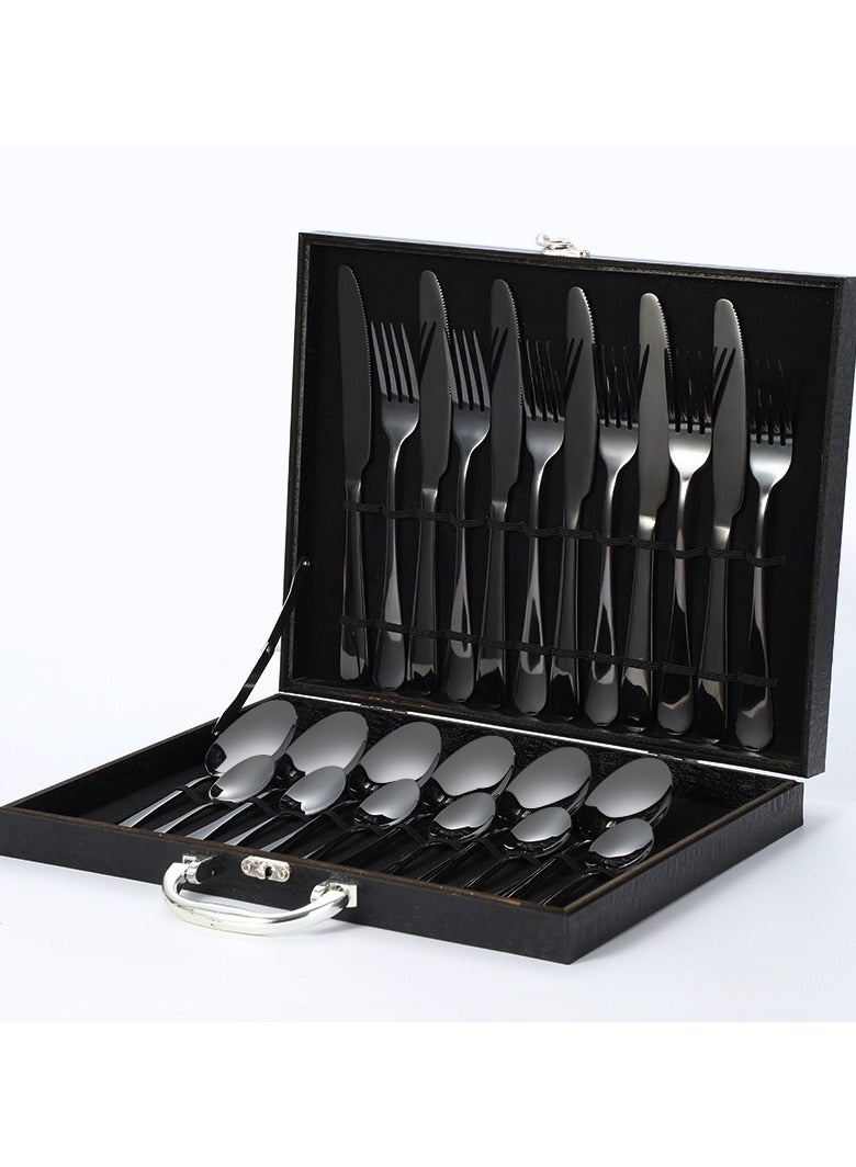 KUYING Stainless Steel Tableware Set Of 24 Pieces Western Knife Fork Spoon Set  - Image 1