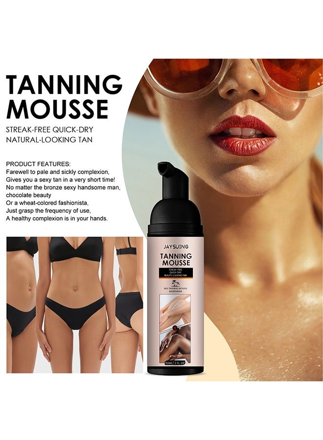 Jaysuing Tanning Mousse, Intensive Tanning Spray, Tanning Accelerator Spray, Suitable For Sun Loungers And Outdoor Sun, Tanning Cream For Sunbeds And Outdoor, Body Self-Tanners 60ml - Image 3