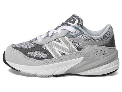 New Balance Boy's 990 V6 Lace-up Sneaker, Grey/Silver, 1 Little Kid - Image 4
