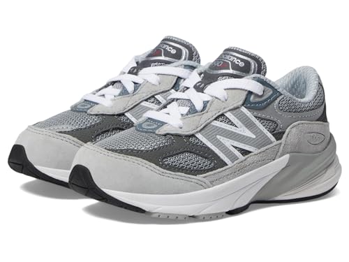 New Balance Boy's 990 V6 Lace-up Sneaker, Grey/Silver, 1 Little Kid - Image 1
