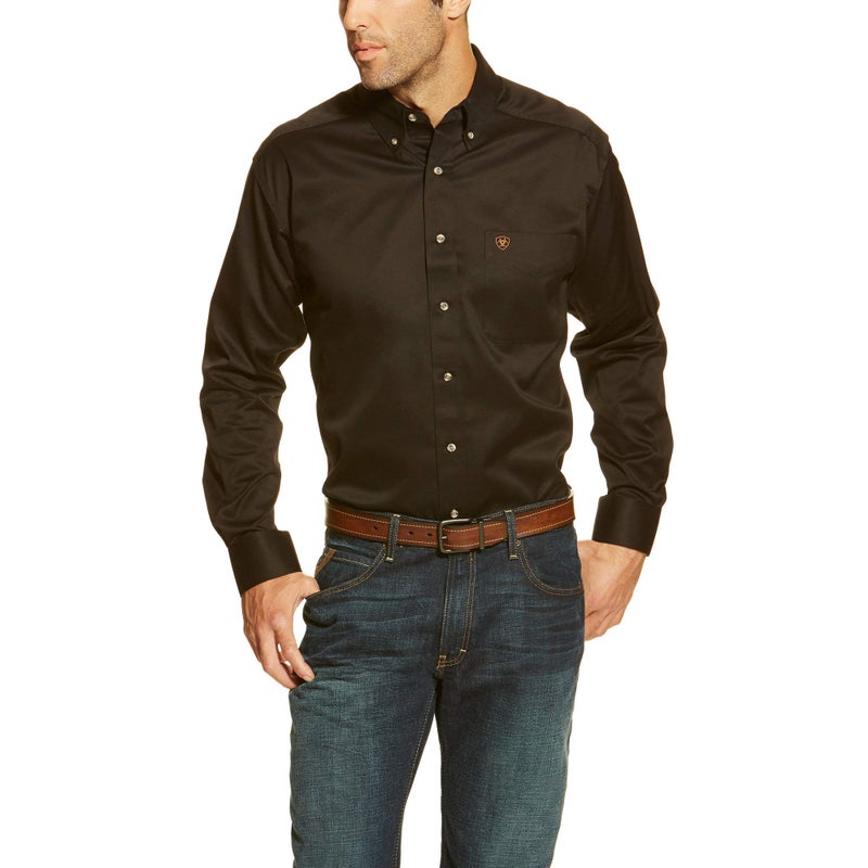 Ariat Solid Twill Classic Fit Shirt-Men's Long Sleeve Western Button-Down, Khaki, Small - Image 3