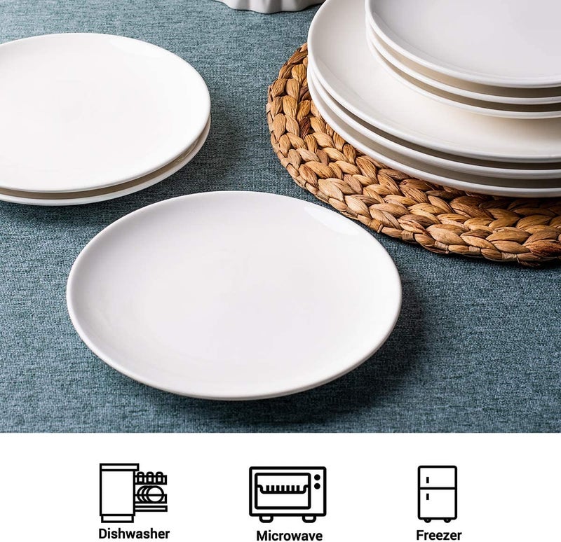 BARCROCK Acrylic Premium Small Round Use Multipurpose Plate for Snacks, Food and Salads Plate, 18x18 CM Pack of 6 (SNACKPLATE-ROUND-W7X7-P6-White) - Image 3