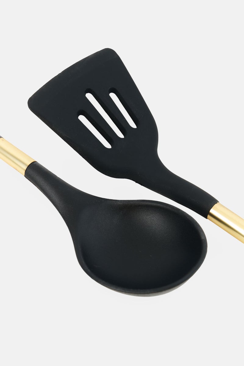 Hamilton Beach 2 Piece Nylon Solid Spoon And Slotted Turner Set, Black - Image 2