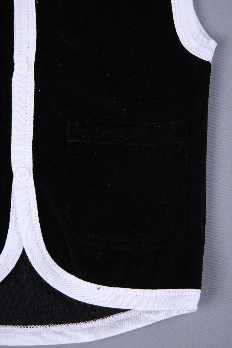 بيبي هولا Baby Girl, Boy, Hooded Velvet Vest with Pockets 3297