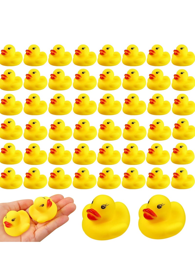 50 PCS Mini  Rubber Duck, Tiny Baby Shower Rubber Ducks, Squeak Ducks Baby Shower Toy for Toddlers Boys Girls, Great for Shower - Image 1