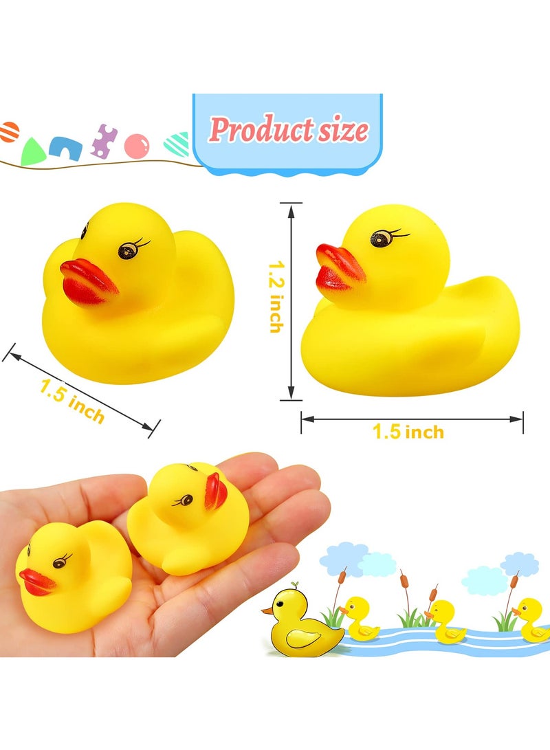 50 PCS Mini  Rubber Duck, Tiny Baby Shower Rubber Ducks, Squeak Ducks Baby Shower Toy for Toddlers Boys Girls, Great for Shower - Image 2
