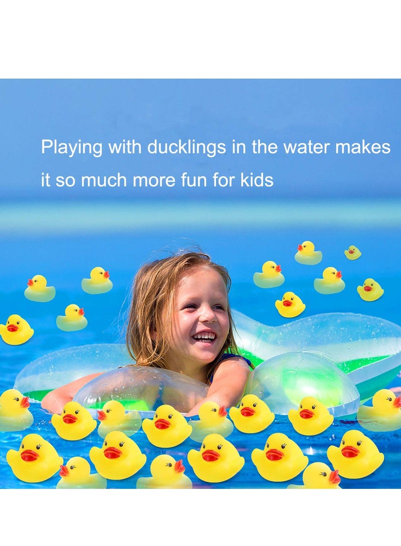 50 PCS Mini  Rubber Duck, Tiny Baby Shower Rubber Ducks, Squeak Ducks Baby Shower Toy for Toddlers Boys Girls, Great for Shower - Image 4