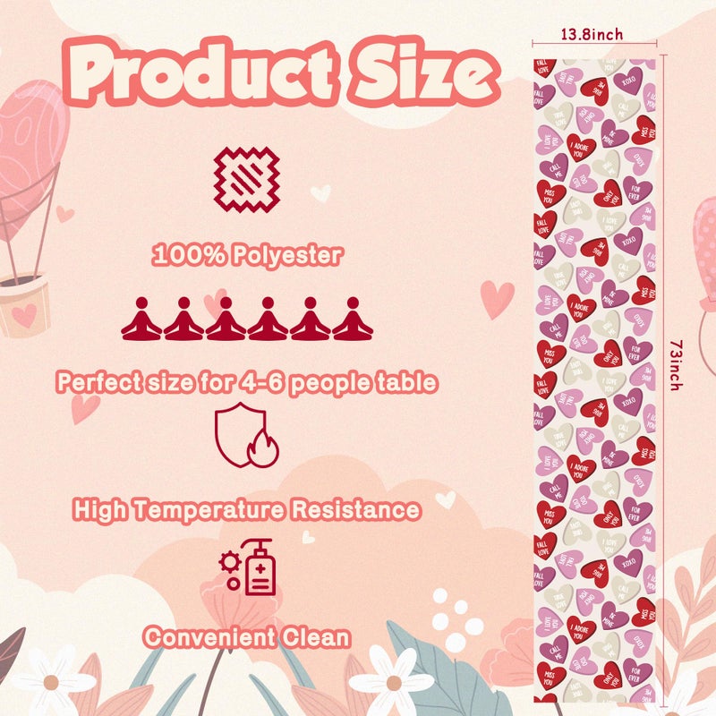 OHOME Valentines Day Decorations - Valentines Table Runner | Valentines Day Decor Party Favors Supplies - Galentines Day Decorations Centerpiece Accessories for Home Kitchen - Image 2