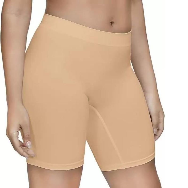 Mysha Women's High Waist Seamless Cycling Shorts - 3 Pack (Black, White, Nude) - Image 5