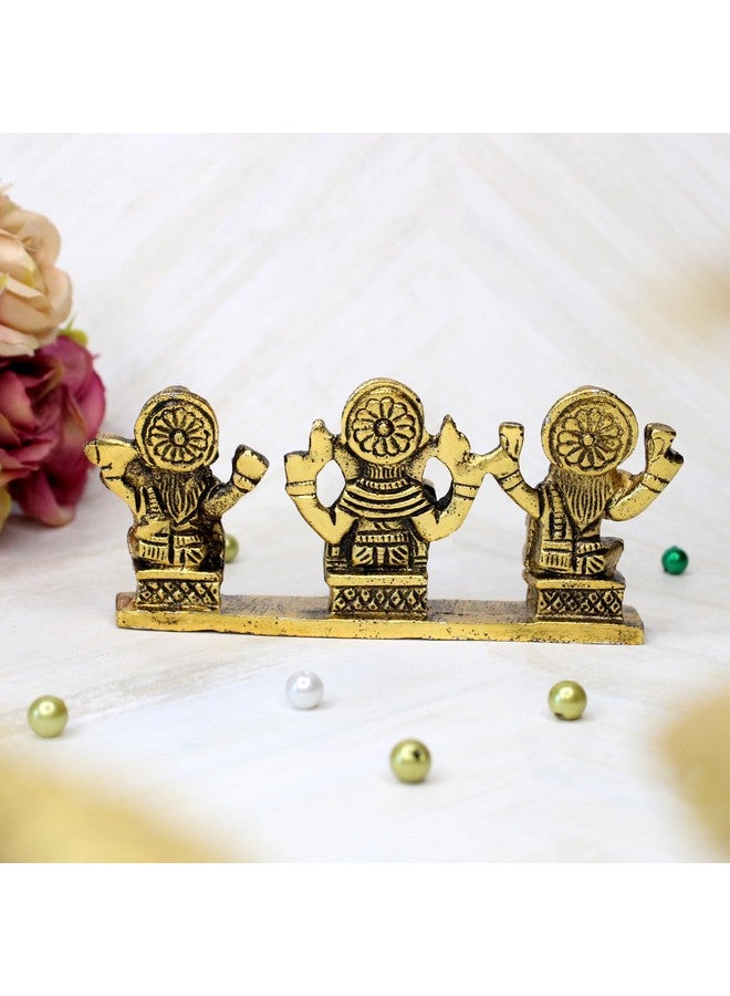 BOXO Brass Laxmi Saraswati Idol Decorative Platter Diwali Home Puja/Festival Gift Murti - Image 4