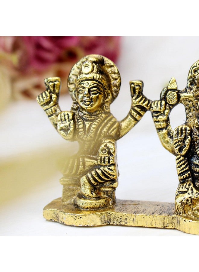 BOXO Brass Laxmi Saraswati Idol Decorative Platter Diwali Home Puja/Festival Gift Murti - Image 3