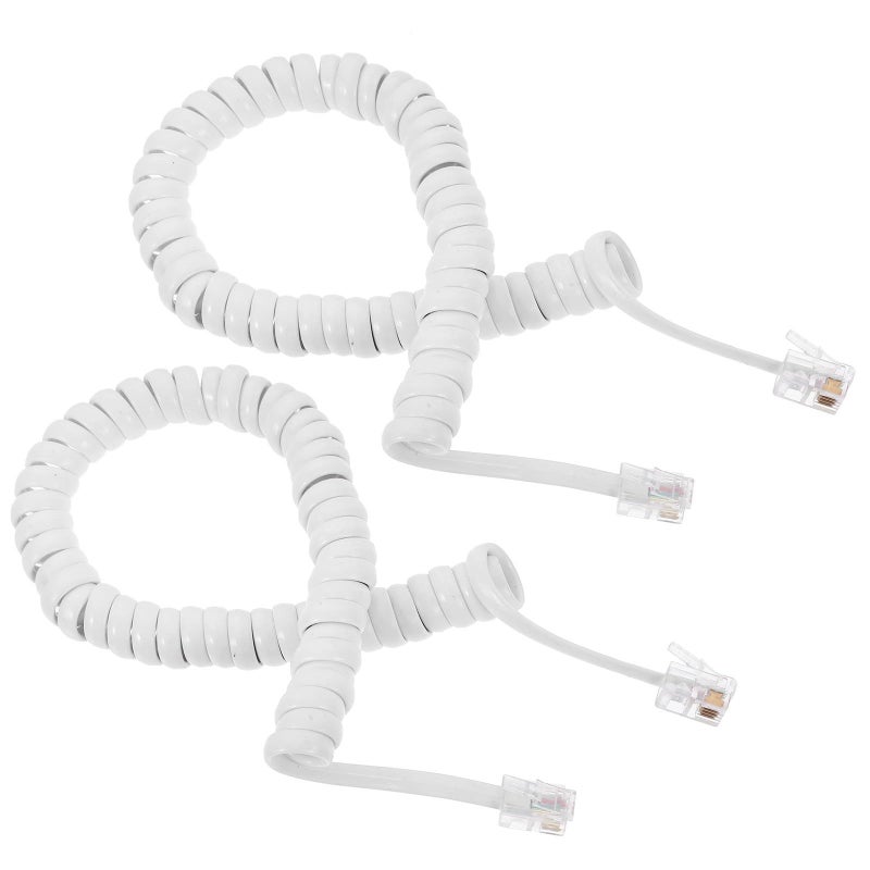 Coiled Telephone Cords 2 Pack Spiral Receiver Line Cable For Home And Office - Image 2