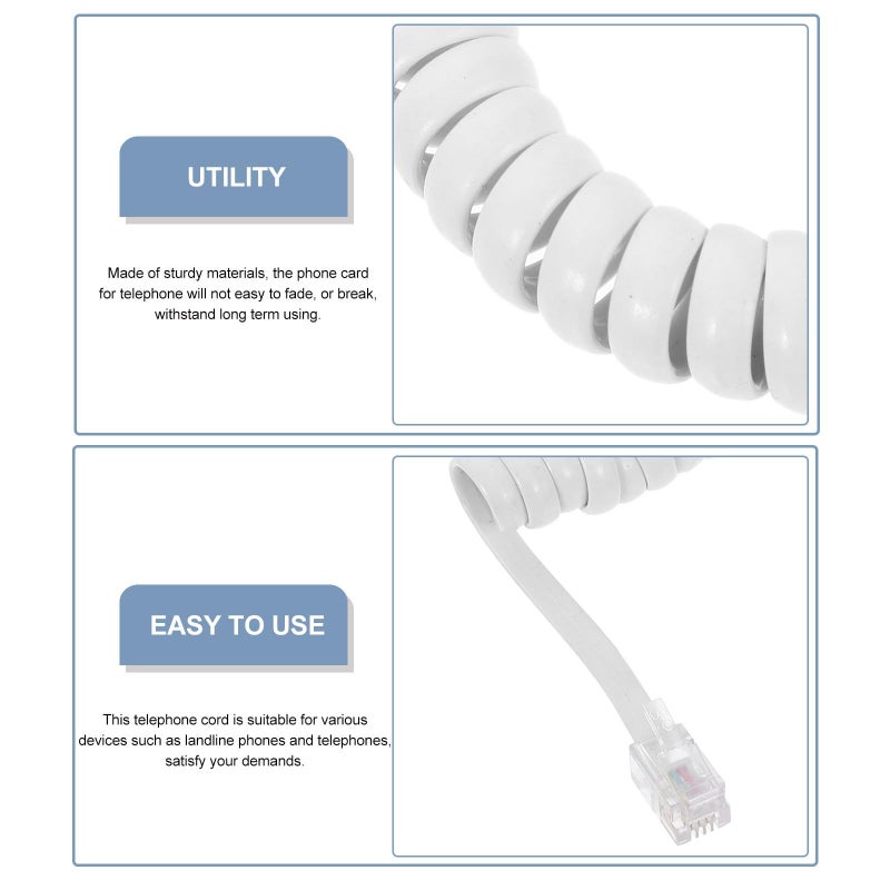 Coiled Telephone Cords 2 Pack Spiral Receiver Line Cable For Home And Office - Image 5