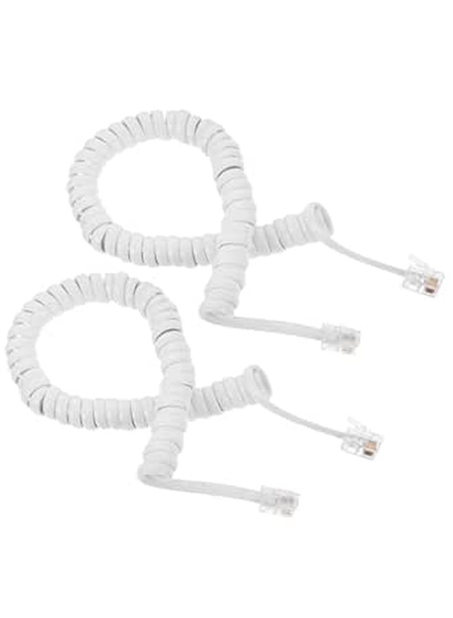 Coiled Telephone Cords 2 Pack Spiral Receiver Line Cable For Home And Office - Image 1