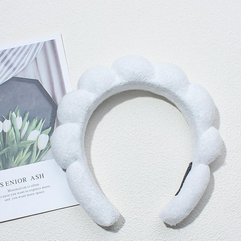 TYSSELY Spa Headbands for Washing Face Makeup Skin Care Headband Women Bubble Facial Beauty Headbands Puffy Shower Towel Band Hair Headband - Image 2