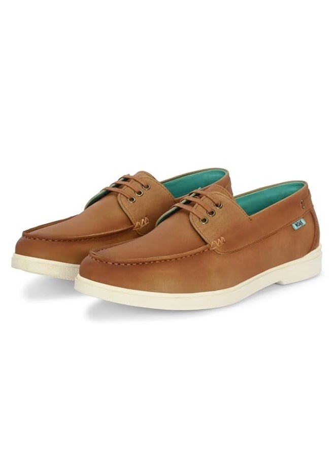 Noak Mens Canvas Wanderers Sneakers |Organic Cactus Leather BO-at Shose| Comfortable, Flexible & Breathable|Tan|8 UK - Image 4