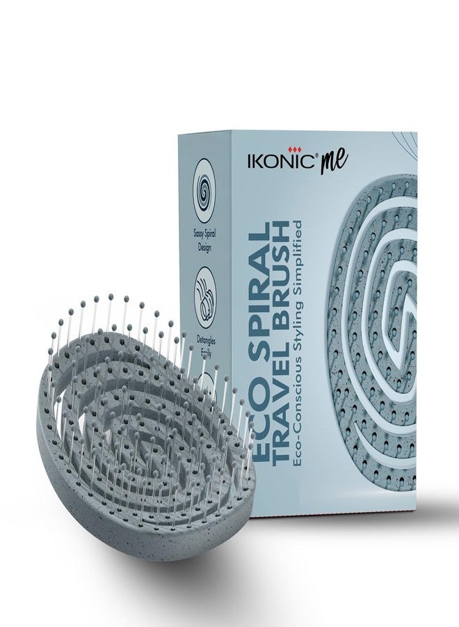 Ikonic Me Spiral Vent Travel Hair Brush IKM-2109, Eco Conscious, Lightweight & Compact,Tangle Free Detangling, Wet & Dry Use, Anti Breakage Soft Bristles, Frizz Free Easy Styling - Powder Blue - Image 1
