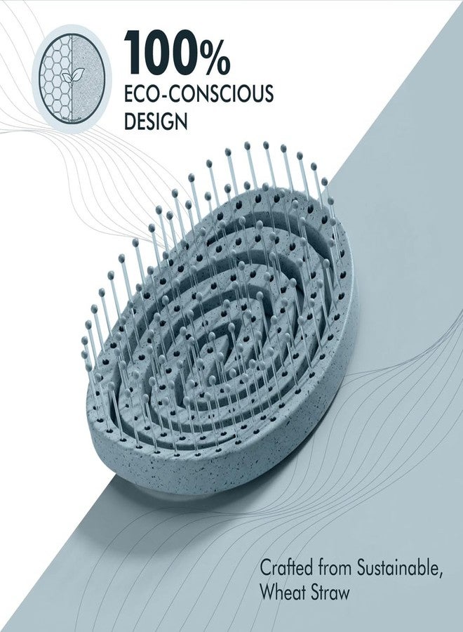 Ikonic Me Spiral Vent Travel Hair Brush IKM-2109, Eco Conscious, Lightweight & Compact,Tangle Free Detangling, Wet & Dry Use, Anti Breakage Soft Bristles, Frizz Free Easy Styling - Powder Blue - Image 5