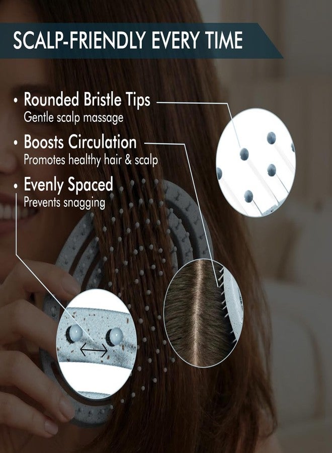 Ikonic Me Spiral Vent Travel Hair Brush IKM-2109, Eco Conscious, Lightweight & Compact,Tangle Free Detangling, Wet & Dry Use, Anti Breakage Soft Bristles, Frizz Free Easy Styling - Powder Blue - Image 4